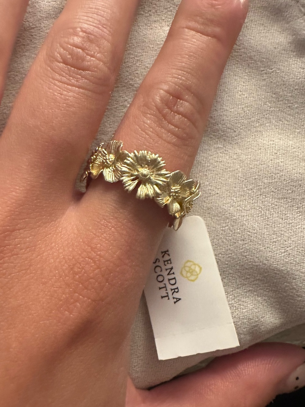Gold floral Kendra Scott ring